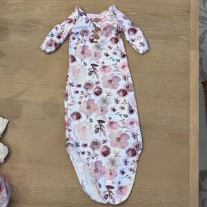Caden Lane Floral Baby Gown with Pink and Purple Flowers